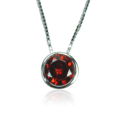 BIRTHSTONE STERLING SILVER NECKLACE