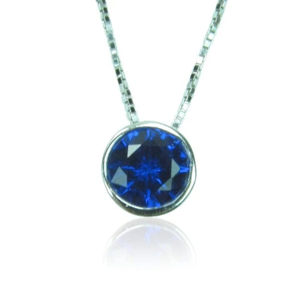 BIRTHSTONE STERLING SILVER NECKLACE