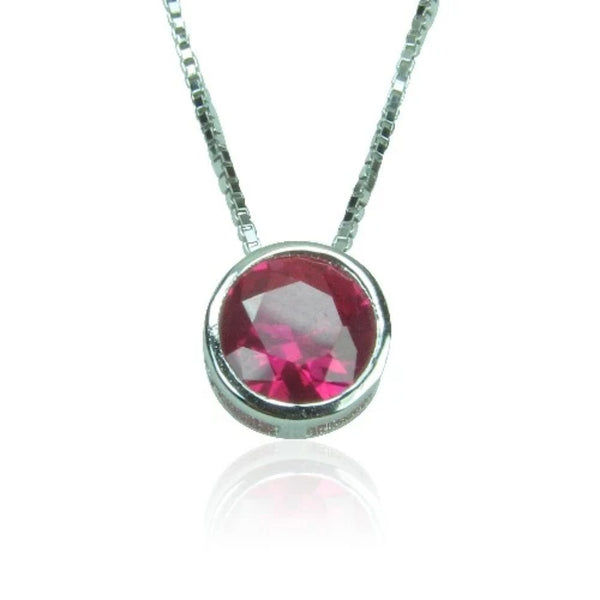 BIRTHSTONE STERLING SILVER NECKLACE