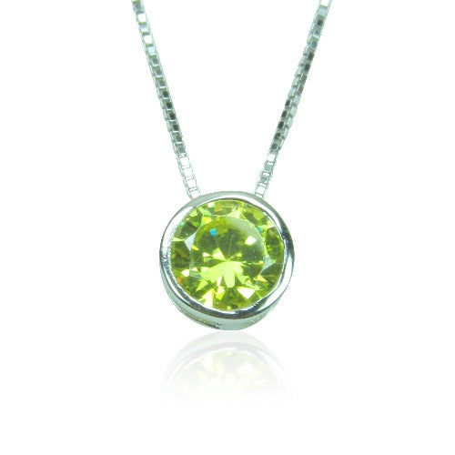 BIRTHSTONE STERLING SILVER NECKLACE