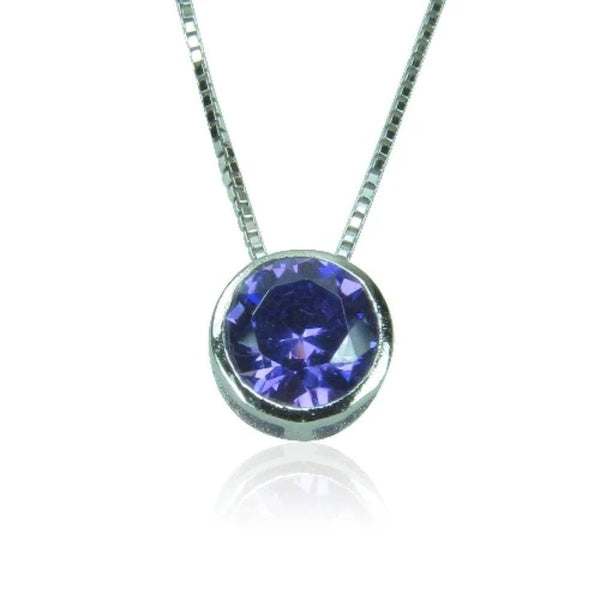 BIRTHSTONE STERLING SILVER NECKLACE