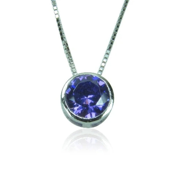 BIRTHSTONE STERLING SILVER NECKLACE