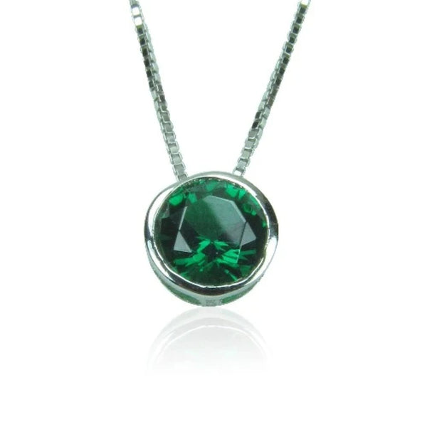 BIRTHSTONE STERLING SILVER NECKLACE