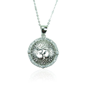 ELEGANT OM STERLING SILVER NECKLACE