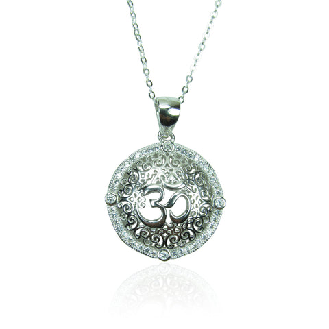 ELEGANT OM STERLING SILVER NECKLACE