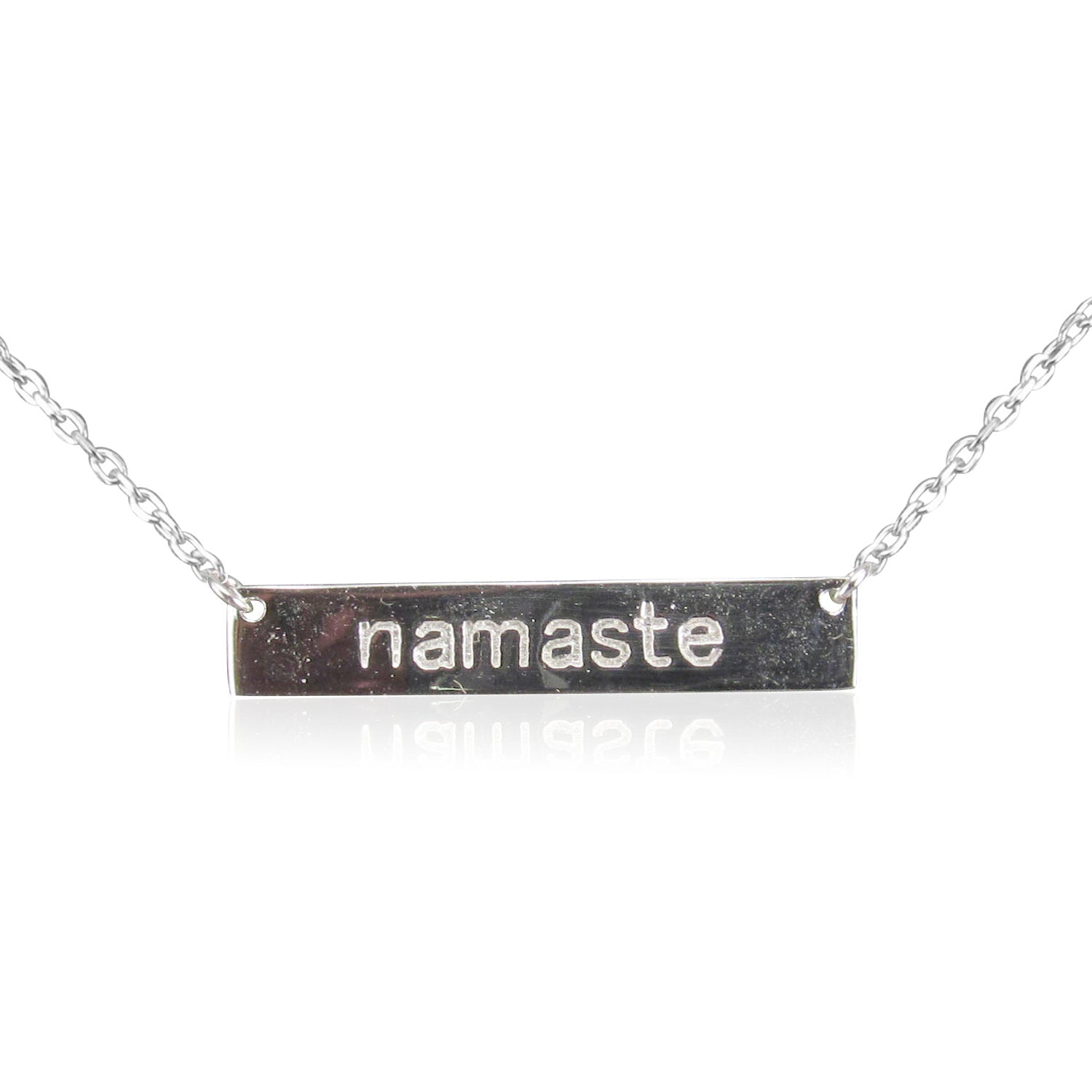NAMASTE BAR STERLING SILVER NECKLACE
