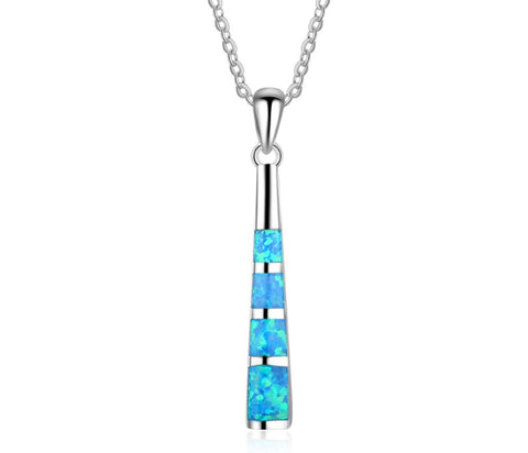 OPAL BAR STERLING SILVER NECKLACE